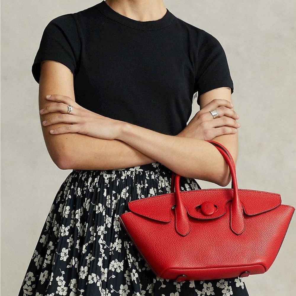 Polo by Ralph Lauren Red Leather Medium Bellport Satchel